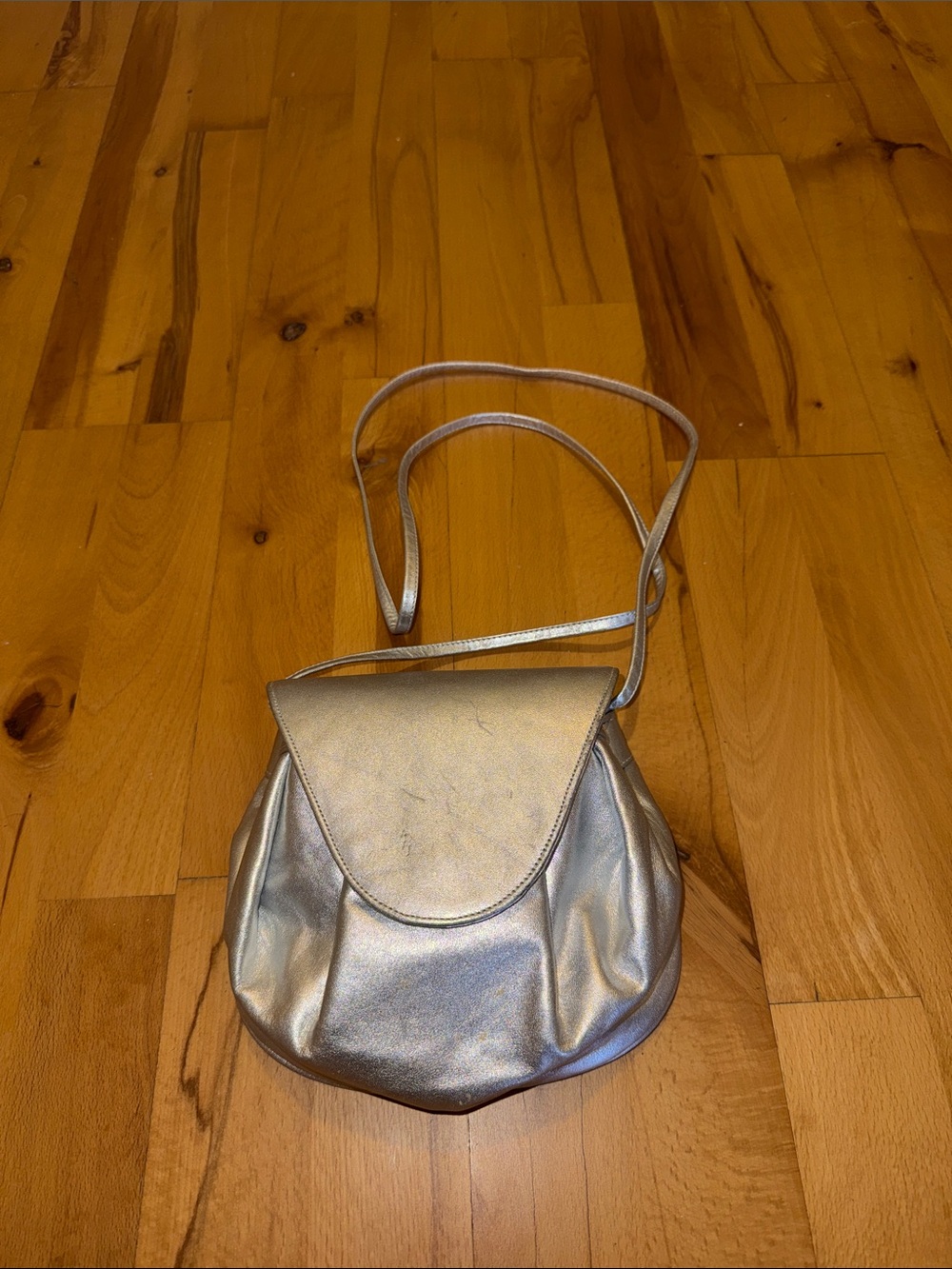 Metallic Silver Crossbody Bag - Women's Shoulder Purse